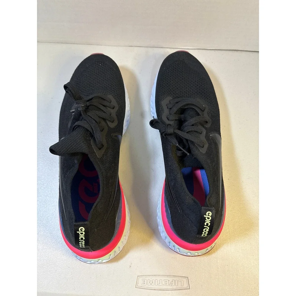 Nike Epic React Flyknit Womens Running Shoes‎ Black Pink Size 13 no box